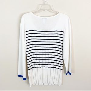 NWT White House Black Market Elbow Sleeve Jewel Neck Beaded Gray Sweater